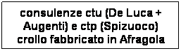 Casella di testo: consulenze ctu (De Luca + Augenti) e ctp (Spizuoco) crollo fabbricato in Afragola
