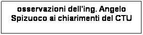 Casella di testo: osservazioni dell'ing. Angelo Spizuoco ai chiarimenti del CTU
 
