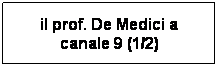 Casella di testo: il prof. De Medici a canale 9 (1/2)
