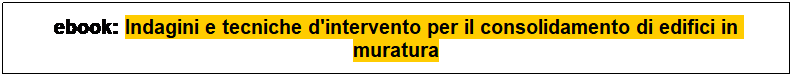 Casella di testo: ebook: Indagini e tecniche d'intervento per il consolidamento di edifici in muratura
